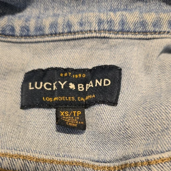 Lucky Brand Blue Jean Jacket Tailored Cropped Style XS - Picture 2 of 5